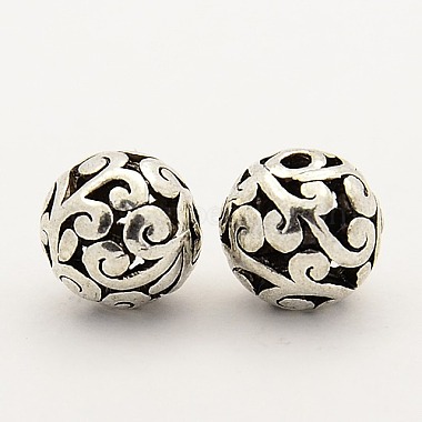 Antique Silver Round Alloy Beads