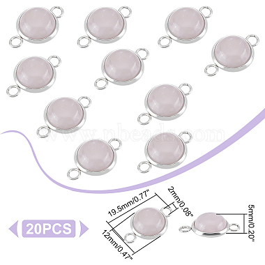 unicraftale 20pcs breloques de connecteur en quartz rose naturel(G-UN0001-22A)-3