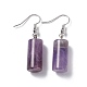 Natural Amethyst Cylindrical Dangle Earrings(EJEW-D188-01P-07)-1
