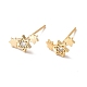 Clear Cubic Zirconia Triple Star Stud Earrings(X-EJEW-P199-22G)-1