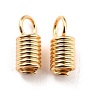 304 Stainless Steel Cord Ends, Column, Real 18K Gold Plated, 10.5x4.5mm, Hole: 3mm