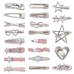Zinc Alloy & Resin Hair Bobby Pins, Hair Accessories for Women & Girls, Mixed Shapes, 13~60.5x12~64x11~18mm(PHAR-SP0001-02)