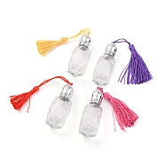 Glass Refillable Roller Ball Bottle, with Plastic Cap and Tassels, Openable Perfume Bottle, Mixed Color, 14.5cm, Capacity: 8ml(0.27fl. oz)(GLAA-H105-15)