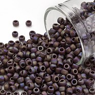 TOHO Round Seed Beads, Japanese Seed Beads, (406F) Matte-Opaque-Rainbow Oxblood, 8/0, 3mm, Hole: 1mm, about 1110pcs/50g(SEED-XTR08-0406F)