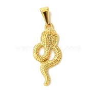 PVD Vacuum Plating 304 Stainless Steel Pendants, Snake Charms, Golden, 29x13x5.5mm, Hole: 7x3.5mm(STAS-L275-01D-G)