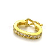 Rack Plating Brass Micro Pave Cubic Zirconia Twister Clasps, Lead Free & Cadmium Free, Golden, 14x10x4mm(ZIRC-I012-15G-RS)