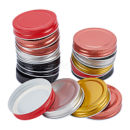 CHGCRAFT Tinplate Bottle Caps, Screw Caps, Flat Round, Mixed Color, 7.1x1.5cm, 5 colors, 4pcs/color, 20pcs/box(IFIN-CA0001-24)