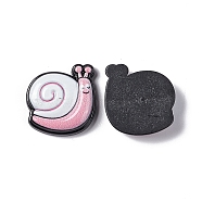 Opaque Resin Cabochons, Snail, White, 19x19.5x5mm(RESI-C027-02C)
