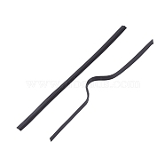 PE Nose Bridge Wire for Mouth Cover, with Galvanized Iron Wire Single Core Inside, DIY Disposable Mouth Cover Material, Black, 8cm(3.14 inch) , 4mm wide(AJEW-E034-59B-02)