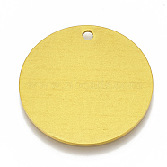 Aluminium Pendants, Laser Cut Pendants, Flat Round, Stamping Blank Tag, Gold, 50x1.5mm, Hole: 3.5mm(ALUM-N001-07B)