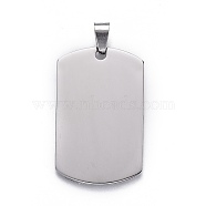 201 Stainless Steel Stamping Blank Tag Pendants, Rectangle, Stainless Steel Color, 40x25x1.5mm, Hole: 4x9mm(STAS-O044-02-P122)