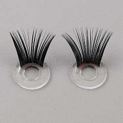 Acrylic Doll Eyelashes, Doll Eye Make Up Accessories, for Doll DIY Craft Making, Black, 13x11mm, Hole: 6mm(DOLL-WH0005-05)