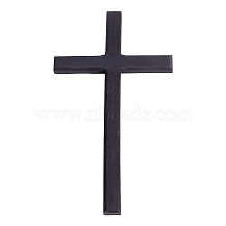 Wooden Cross Wall Decoration, for Home Church Decor, Black, 25x14x1.4cm(WOOD-WH0124-91)