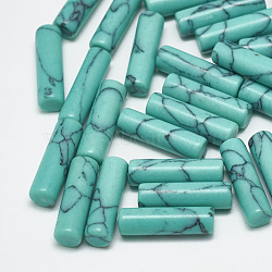 Synthetic Turquoise Beads, Dyed, No Hole/Undrilled, Column, Medium Turquoise, 12x4mm(TURQ-S290-03C-01)