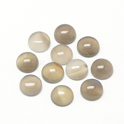 Natural Gray Agate Cabochons, Half Round/Dome, 12x5mm(X-G-R416-12mm-15)