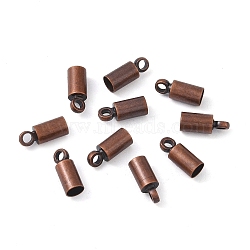 Brass Cord Ends, Nickel Free, Red Copper, 9x3.5mm, Hole: 1.5mm, 3mm inner diameter(EC038-R-NF)