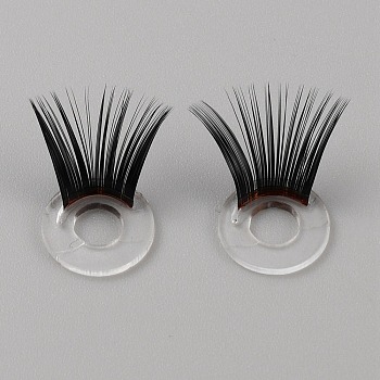 Acrylic Doll Eyelashes, Doll Eye Make Up Accessories, for Doll DIY Craft Making, Black, 13x11mm, Hole: 6mm