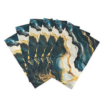 6Pcs Polyester Table Cloth, for Dining Table Decoration, Rectangle, Marbling, 452x305x1mm