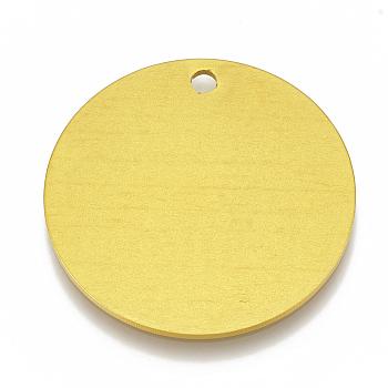 Aluminium Pendants, Laser Cut Pendants, Flat Round, Stamping Blank Tag, Gold, 50x1.5mm, Hole: 3.5mm