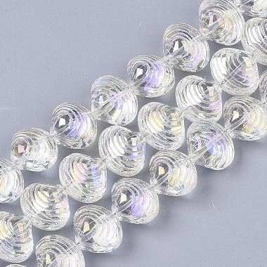 15mm Clear AB Shell Glass Beads