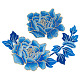 2Pcs 2 Style Peony Polyester Embroidery Sew on Clothing Patches(PATC-NB0001-11B)-1