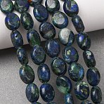Synthetic Chrysocolla and Lapis Lazuli Beads Strands, Flat Oval, 10x8x4~5mm, Hole: 1mm, about 41pcs/strand, 16.14 inch~16.33 inch(41~41.5cm)(G-N330-031-01)