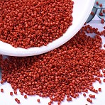 MIYUKI Delica Beads, Cylinder, Japanese Seed Beads, 11/0, (DB0795) Dyed Semi-Frosted Opaque Cinnabar, 1.3x1.6mm, Hole: 0.8mm, about 2000pcs/bottle, 10g/bottle(SEED-JP0008-DB0795)