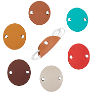 6Pcs 6 Style Earphone Leather Cable Winder, Data Cables Storage Bands, Snap Button Cable Wire Holder, for Work and Travel, Flat Round, Mixed Color, 7.9~8.9x8~8.9x0.15~0.6cm, 1pc/style(AJEW-GF0008-45)