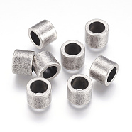 304 Stainless Steel Beads, Large Hole Beads, Column, Antique Silver, 10x8mm, Hole: 6.5mm(STAS-E144-027AS)