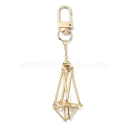 Brass Empty Stone Holder Pouch Pendant Decorations, with Alloy Swivel Clasps, Real 18K Gold Plated, 9.85cm(HJEW-TA00101-01)