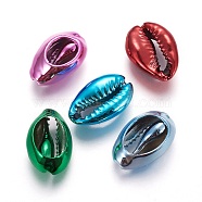 Electroplated Cowrie Shell Beads, Mixed Color, 15~20x10~12x5~6mm, Hole: 12~14x2~3mm(BSHE-O017-13A)