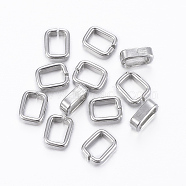 201 Stainless Steel Quick Link Connectors, Linking Rings, Rectangle, Stainless Steel Color, 7x5.5x2.5mm, Hole: 5x3.5mm(STAS-H558-30P)