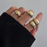 4Pcs Alloy Open Cuff Rings Kit for Women, Golden, Inner Diameter: 17.2~17.3mm(RJEW-K260-05G)