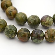 Natural Rhyolite Jasper Round Bead Strands, 6mm, Hole: 1mm, about 31pcs/strand, 7.5 inch(G-M272-09-6mm)