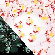 Christmas Theme Luminous Resin Cabochons, Glow in the Dark, Santa Claus, 10.5x8x3mm(RESI-U003-02C)