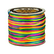 Nylon Thread, Rattail Satin Cord, Colorful, 1mm, 80yards/roll(NWIR-A004-7B)
