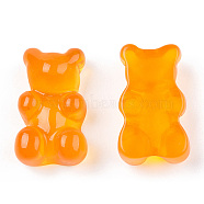 Translucent Resin Cabochons, Bear, Orange, 18.5x11x7mm(CRES-S303-22D)