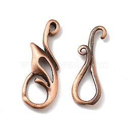 Brass Hook Clasps, Cadmium Free & Lead Free, Rack Plating, Wing, Antique Rose Gold, 43x9x3mm, Hole: 2mm(KK-G323-11RG-RS)