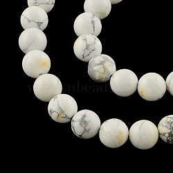 Round Natural Howlite Beads Strands, 8mm, Hole: 1mm, about 50pcs/strand, 15.7 inch(G-R337-8mm-01)