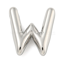 Non-Tarnish 304 Stainless Steel Pendants, Letter Charm, Letter W, 19x17.5x5mm, Hole: 1.5x2mm(STAS-B071-01P-W)