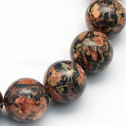 Natural Leopard Skin Jasper Round Beads Strands, 6.5mm, Hole: 1mm, about 63pcs/strand, 15.5 inch(G-S182-6mm)