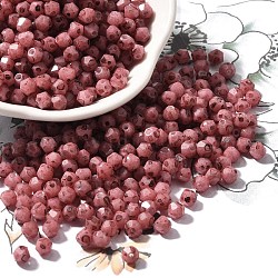 Baking Paint Glass Seed Beads, Bicone, Indian Red, 4.5x4mm, Hole: 1.1mm, about 6428pcs/pound(SEED-A032-02A-06)