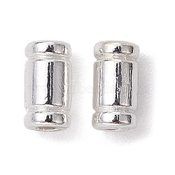Alloy Spacer Beads, Long-Lasting Plated, Grooved, Column Shape, Silver, 6x3mm, Hole: 1.2mm(FIND-B029-56S)