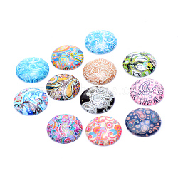 Glass Cabochons, For DIY Projects, Half Round/Dome, Mixed Color, 12x4mm(X-GGLA-T001-12mm-051)