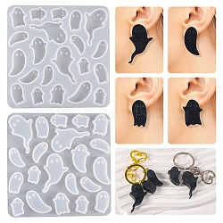 Ghost Pendant Earrings Keychain Halloween Series Pendant Silicone Mold, White, 101x101x8mm(PW-WG6422D-01)