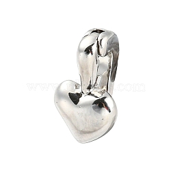 Rack Plating Brass Twister Clasps, Long-Lasting Plated, Cadmium Free & Lead Free, Heart, Platinum, 10x6x5.5mm(KK-P243-01P)