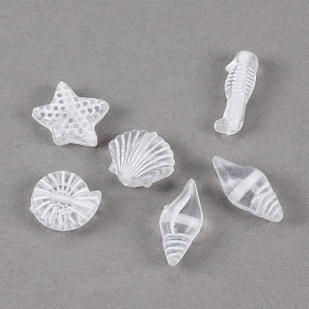 Craft Style Transparent Acrylic Charms, Mixed Shapes, Clear, 11~16.5x6~13x4~5.5mm, Hole: 1mm, about 1260pcs/500g