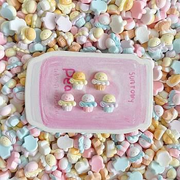 Resin Cabochons, Ice Cream, Mixed Color, 12x12.5x7.5mm