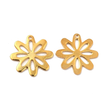 Real 24K Gold Plated Flower 201 Stainless Steel Pendants