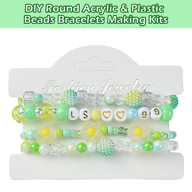 DIY Round Acrylic & Plastic Beads Bracelets Making Kits(DIY-FS0006-49)-2